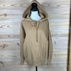 Tna Hoodie Women 2 Medium Tan Oversized Fleece Pullover Aritzia Sweatshirt